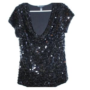 INC Sequin Party Top Blouse